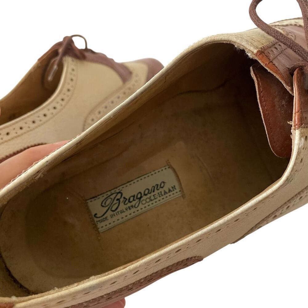 Bragano Men’s Oxford by Cole Haan Two Tone Brown Cream Size 9.5 - Picture 5 of 9